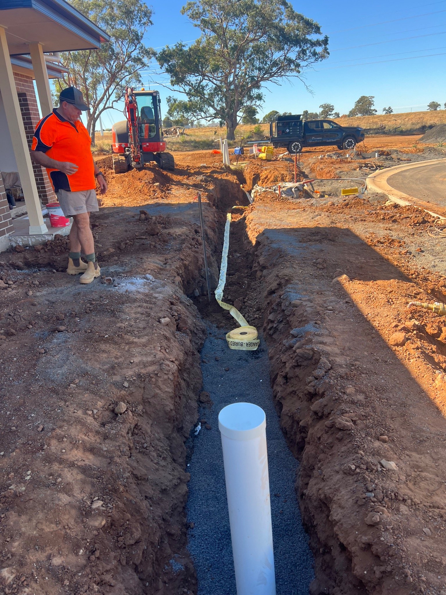 New home drainage trench